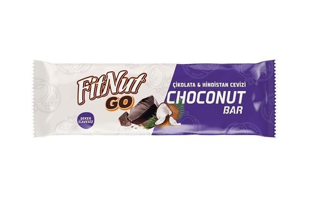 FitNut Go Choconut Bar 40g - Çikolata ve Hindistan Cevizli Diyet Bar Ürün ana görseli