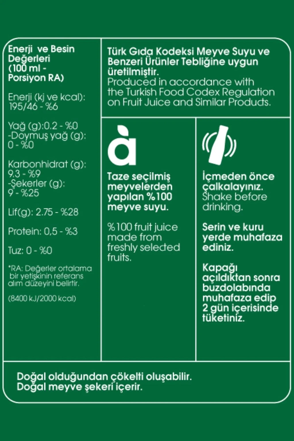 Flavz %100 Doğal Kayısı Meyve Suyu - 640ml Cam Şişe