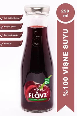 Flavz 100% natürlicher Kirschsaft - 250 ml Glasflasche Hauptbild