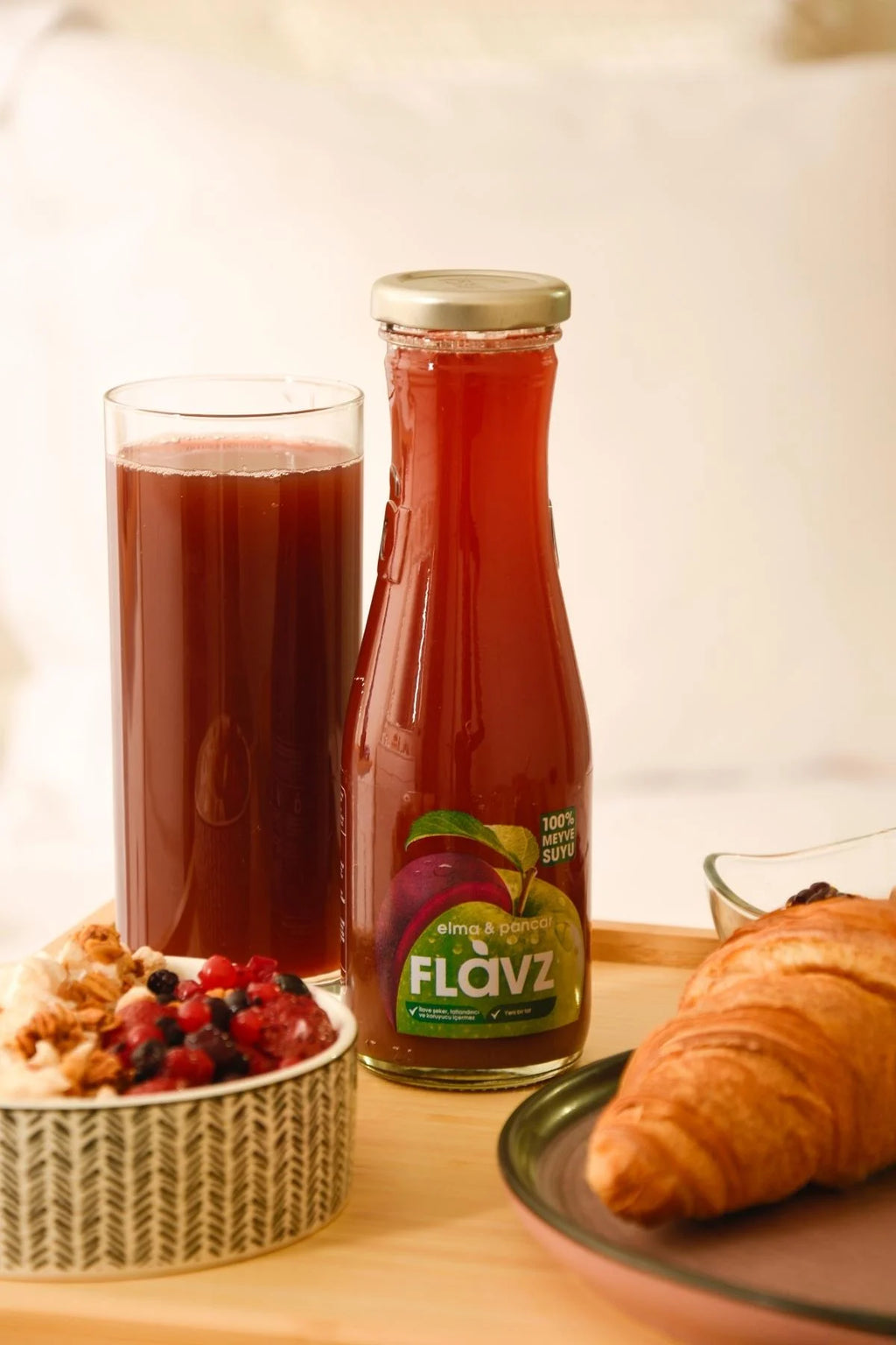 Flavz %100 Doğal Elma ve Pancar Meyve Suyu - 250ml Cam Şişe