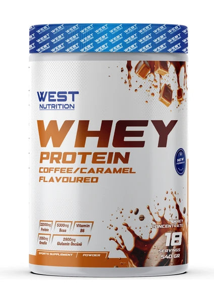 West Whey Protein Tozu 540g 18 Servis - Kahve Karamel Aromalı