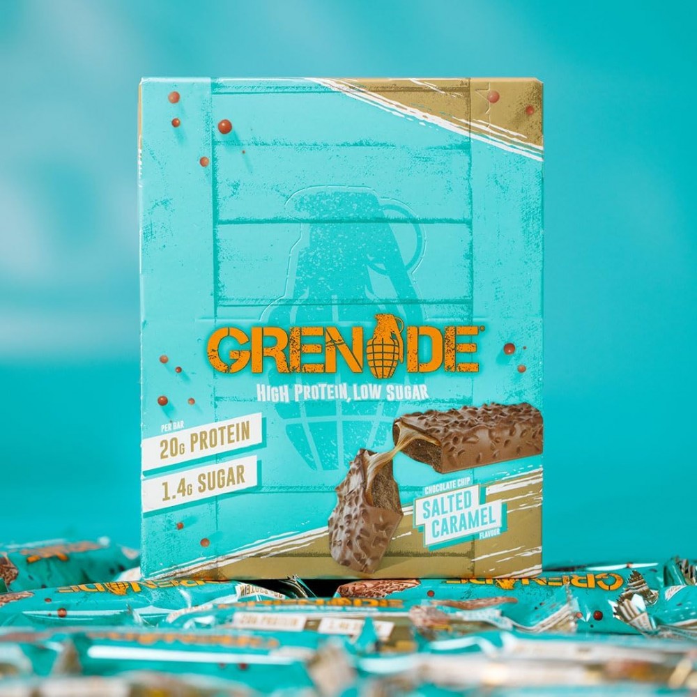 Grenade Salted Caramel Protein Bar 12 Adet (Kutulu) Çikolata Parçalı Tuzlu Karamel Ürün ikincil görseli
