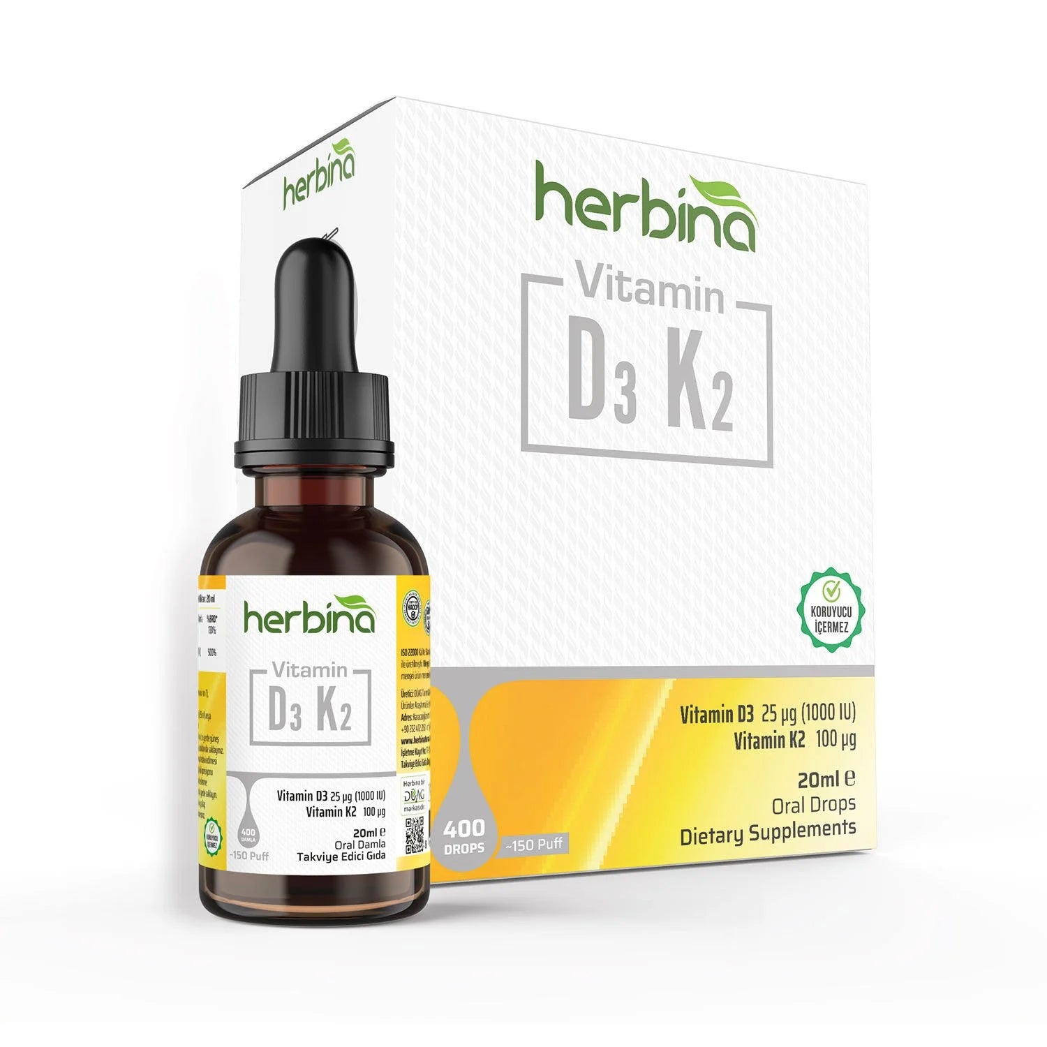 Herbina D3K2 D ve K Vitamini Ürün ana görseli