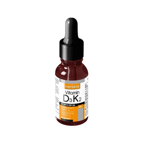 Herbina D3K2 Vitamin Liquid Drops 20ml (D3 - 25 µg / K2 - 100 µg) Main image