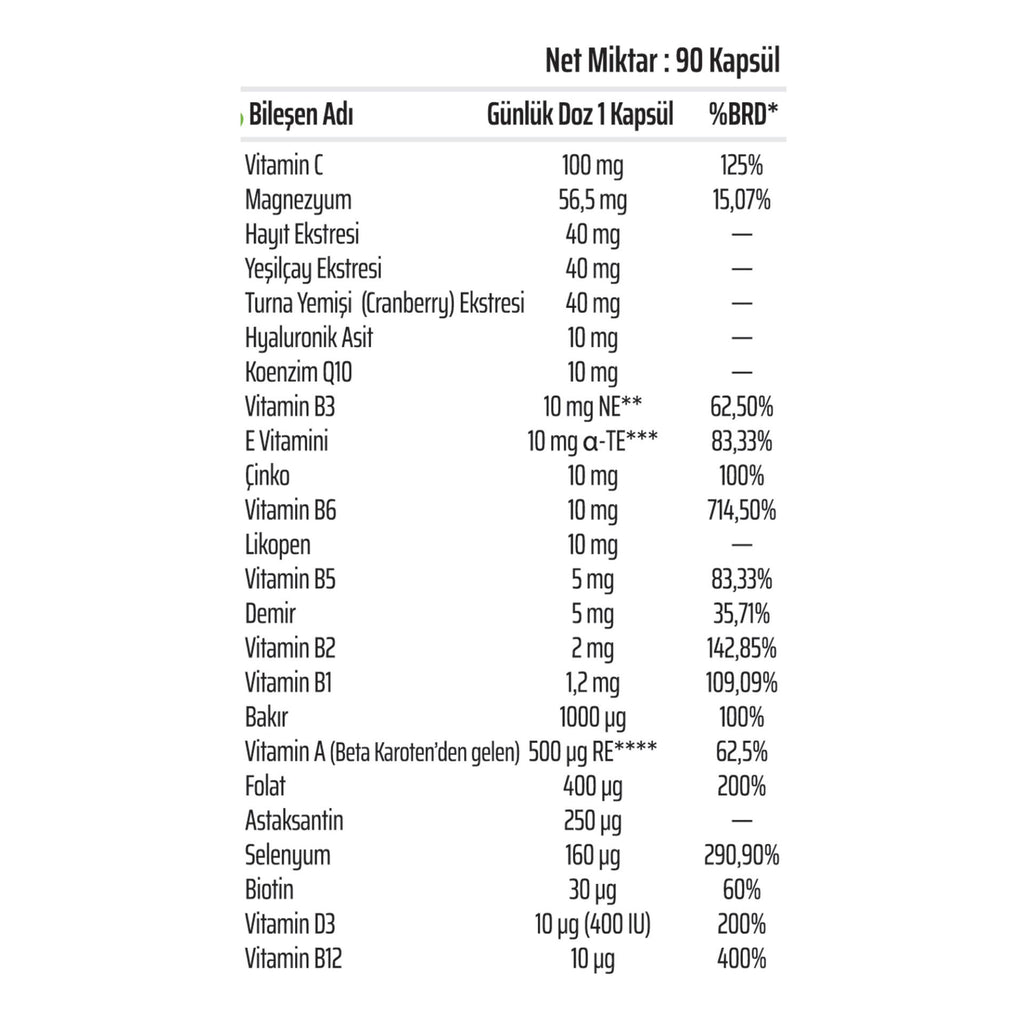 Herbina Multi Woman Kadınlara Özel Multivitamin Mineral 90 Kapsül