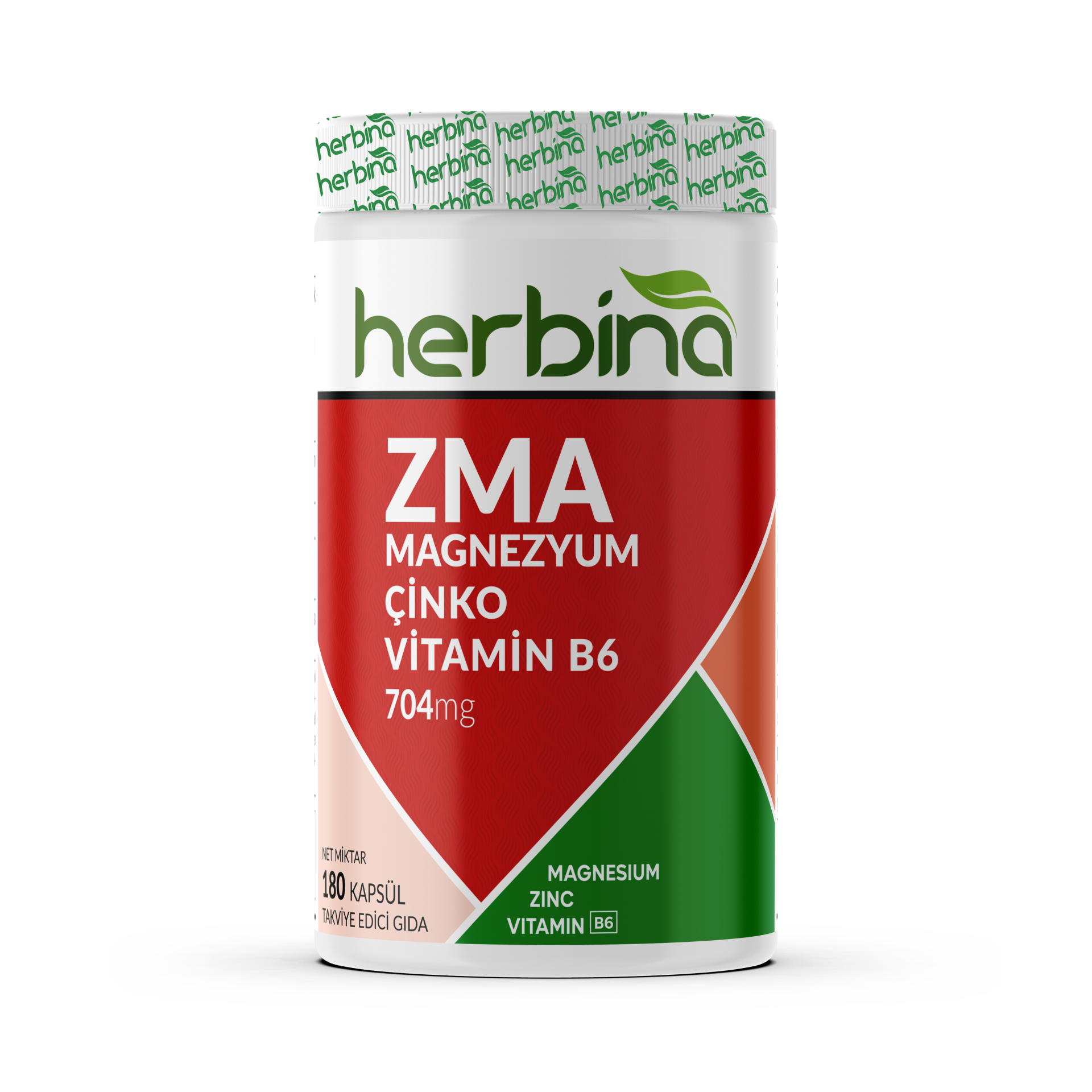 Herbina ZMA 180 Kapsül Magnezyum - Çinko - Vitamin B6 Ürün ana görseli