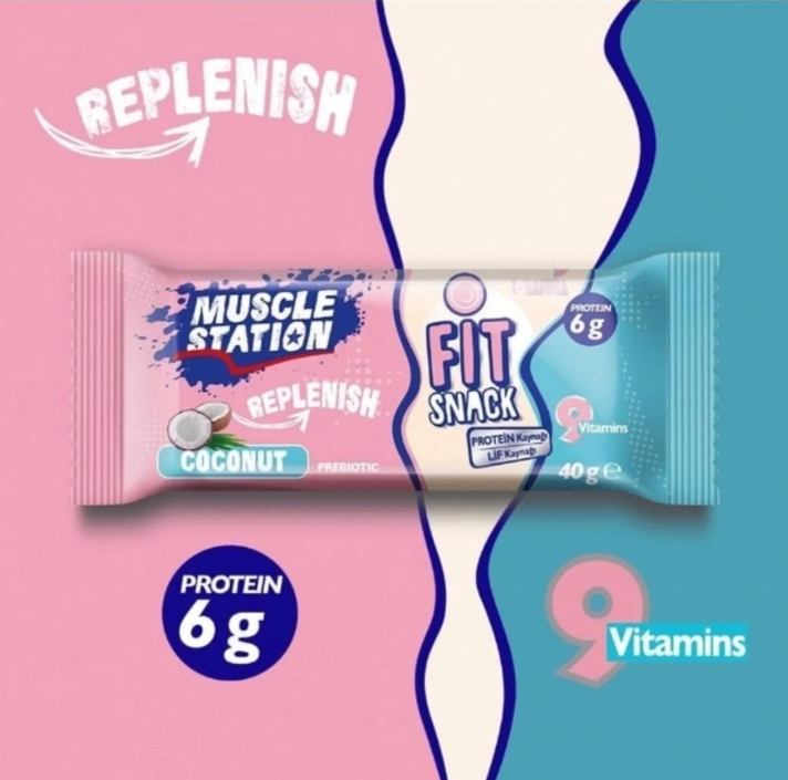 Musclestation Fitsnack Coconut - Vitamin İlaveli Protein Bar