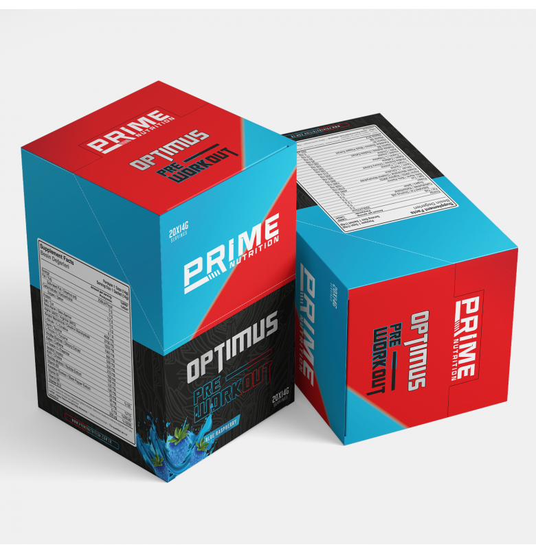 Prime Nutrition Optimus Pre-Workout 14g Raspberry Flavor (Box of 24) Secondary image