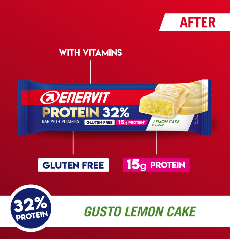 Enervit %32 Protein Az Şekerli Limonlu Kek Aromalı Protein Bar 48g (Tekli)