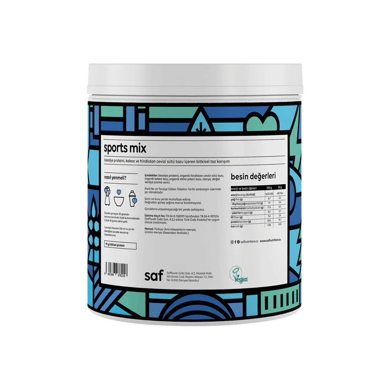 SAF Nutrition Vegan Protein Superfood Sports 360g (Bitkisel Protein)