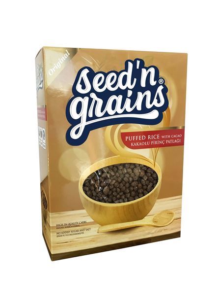 Seed'n Grains Kakaolu Pirinç Patlağı 200g - Şekersiz Diyet Ürün ana görseli