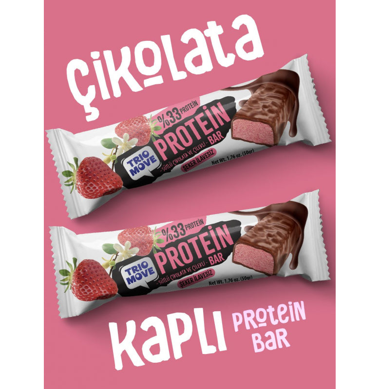Trio Move 33% Protein Bar Strawberry 50g - High Protein (Single) Main image