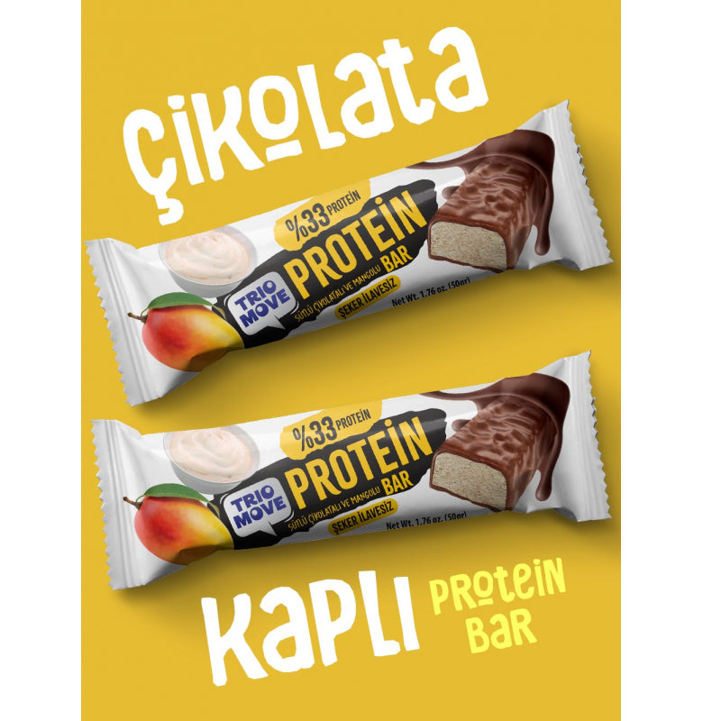 Trio Move %33 Protein Bar Mango 50g - Yüksek Protein (Tekli)