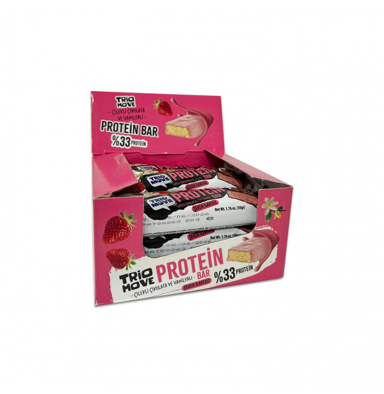 Trio Move %33 Protein Bar 9'lu Kutu - Çilek Aromalı Bar