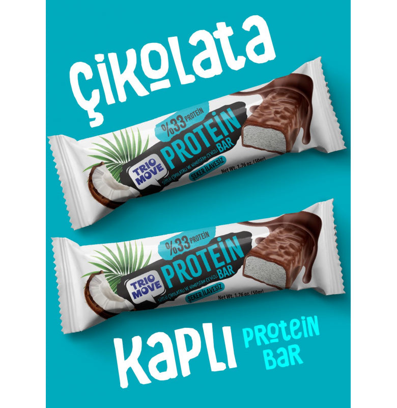 Trio Move %33 Protein Bar Hindistan Cevizli 50g - Yüksek Protein (Tekli) Ürün ana görseli