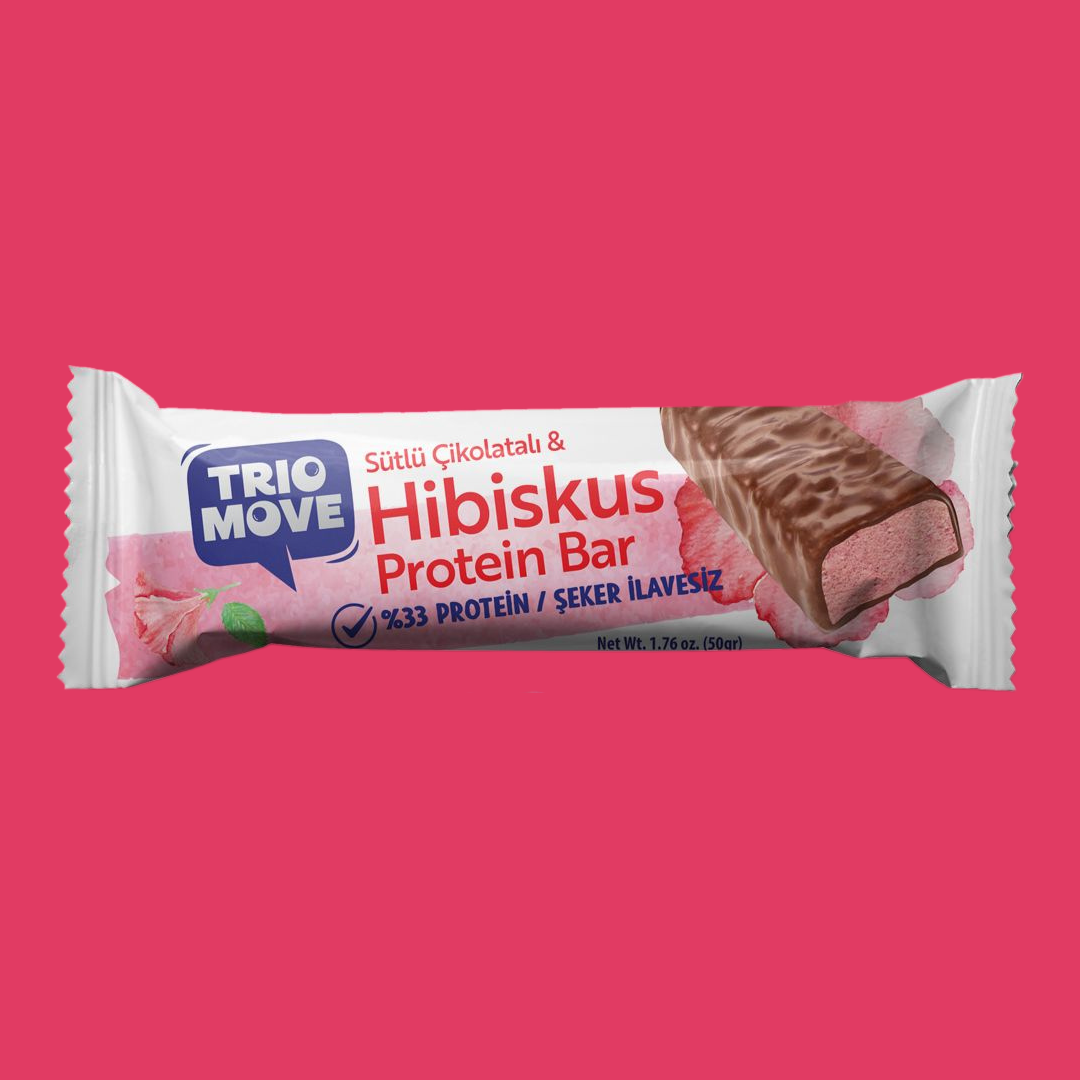 Trio Move %33 Protein Bar Hibiskus 50g - Yüksek Protein (Tekli)