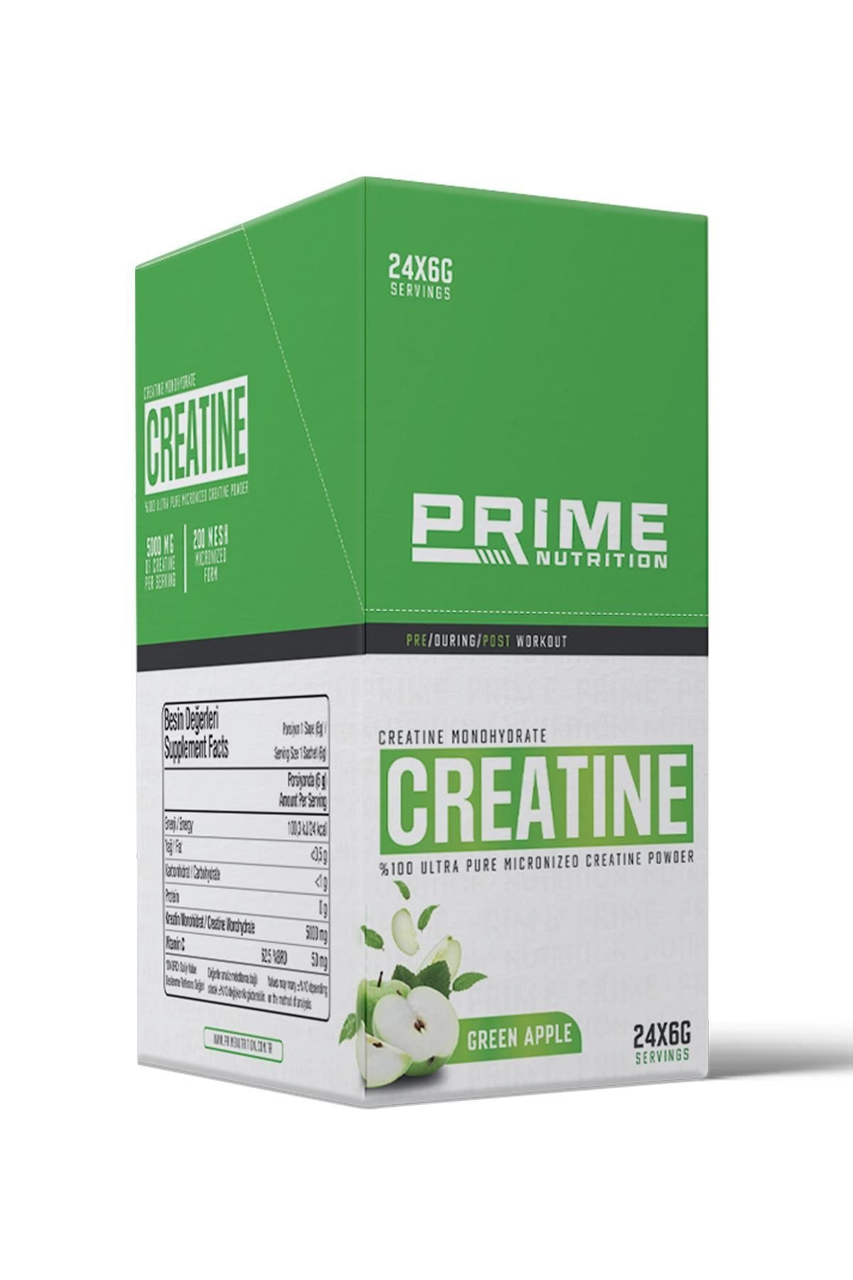 Prime Nutrition  Creatine  Yeşil Elma Aromalı %100 Mikronize Kreatin - 24 Saşe Ürün ana görseli