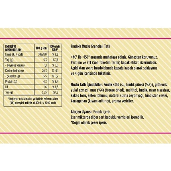 Vegan Milk B.Parfe Muzlu ve Fındıklı Parfe Tatlı 275 gram