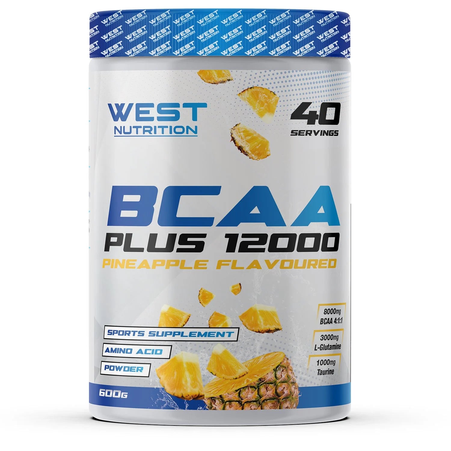 West BCAA Plus 12000 Glutamin Taurin 600g Ananas Aromalı Kompleks Amino Asit Ürün ana görseli