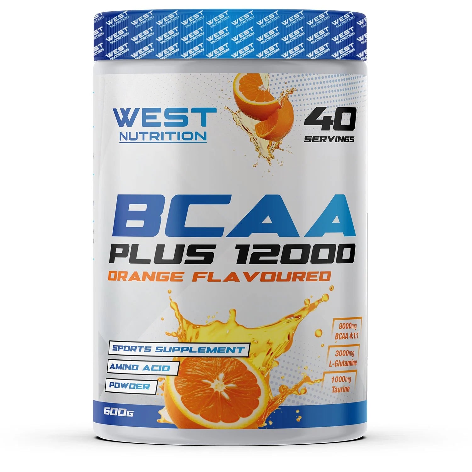 West BCAA Plus 12000 Glutamin Taurin 600g Portakal Aromalı Kompleks Amino Asit Ürün ana görseli