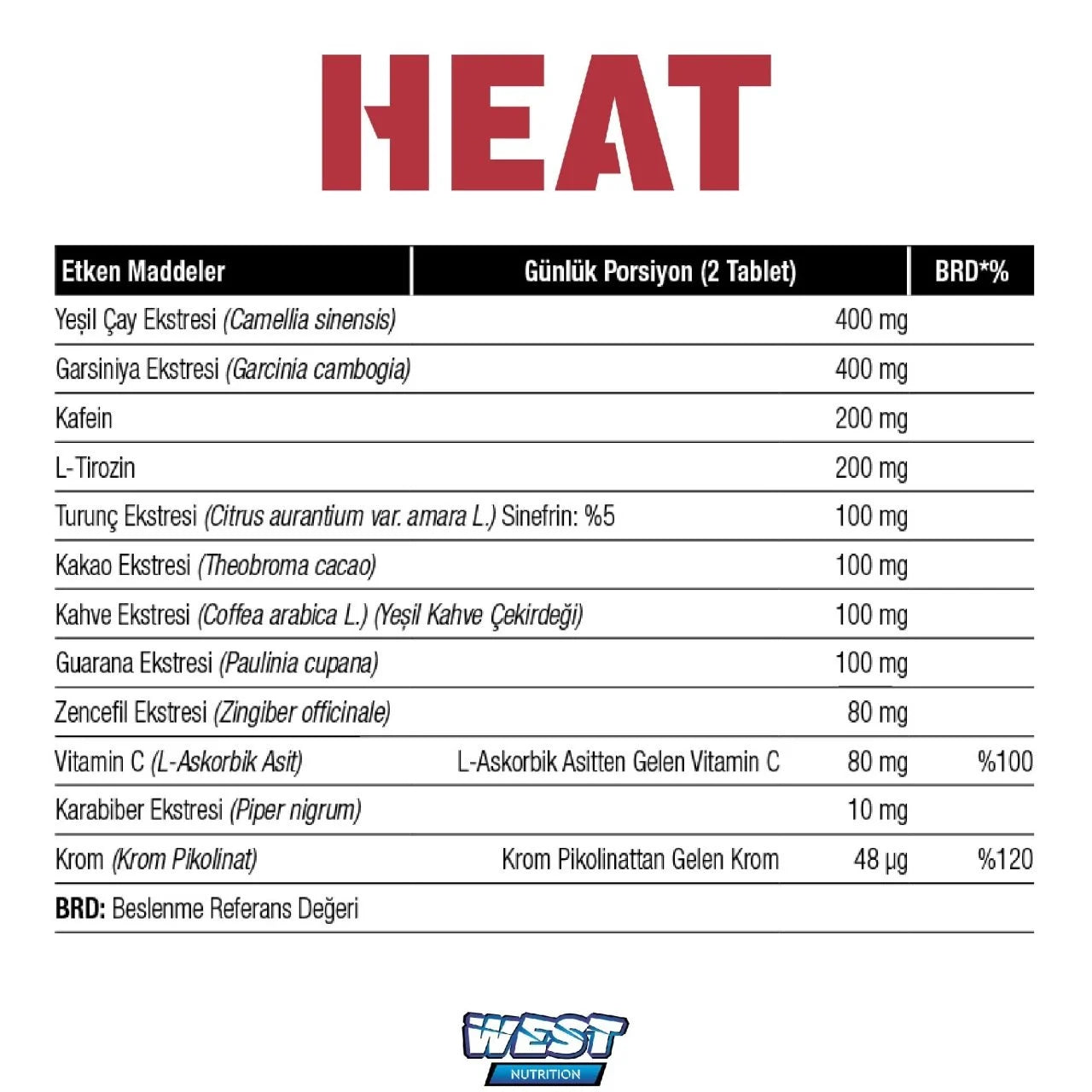 West Heat Yeşil Çay Ekstresi - Garsiniya Ekstresi Kompleks 120 Tablet Ürün ikincil görseli