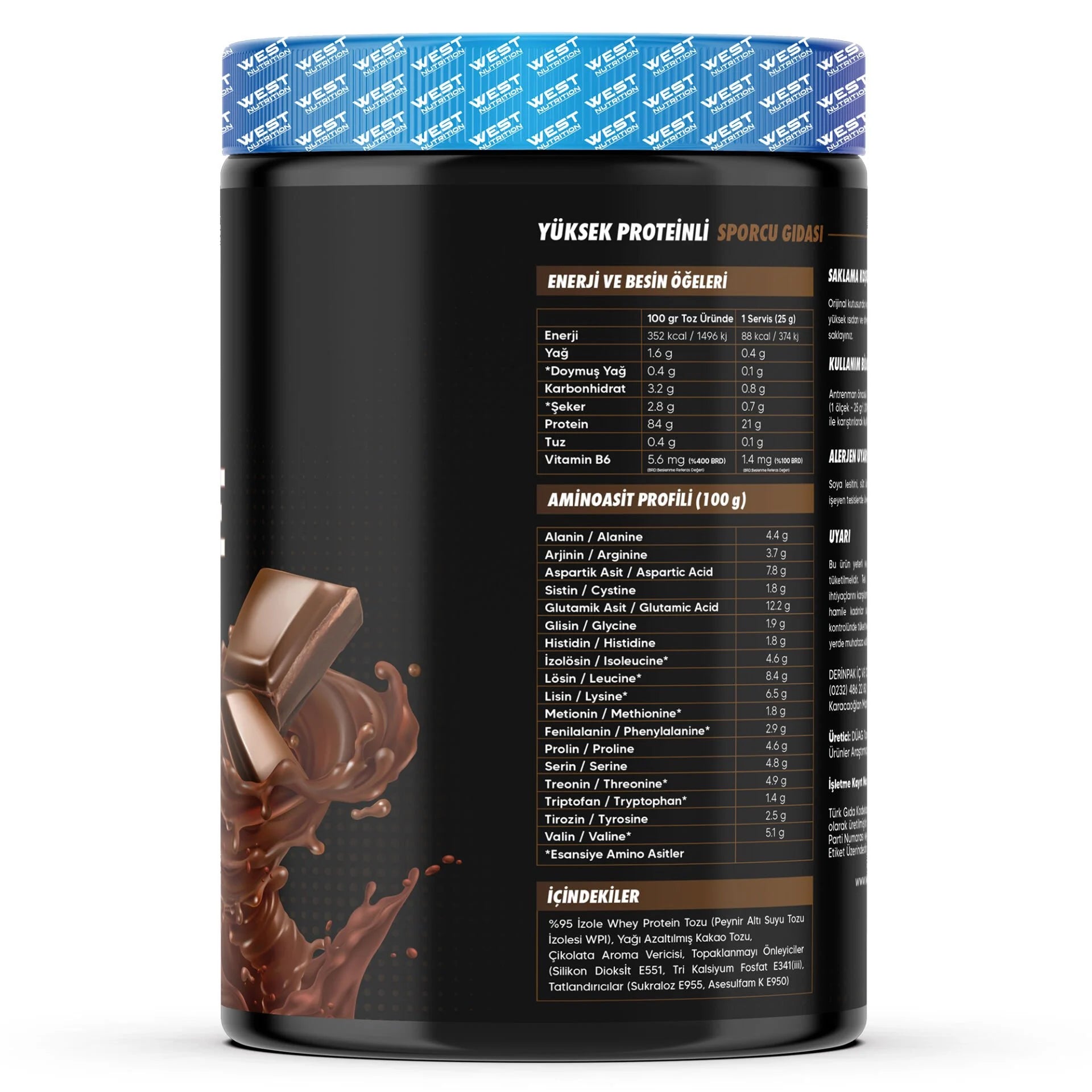 West Whey Isolate Çikolata Aromalı Whey İzole Protein Tozu Ürün ikincil görseli