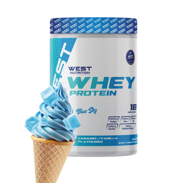 West Whey Protein Tozu 540g 18 Servis Blue Sky Vanilya Karamel Aromalı Ürün ana görseli